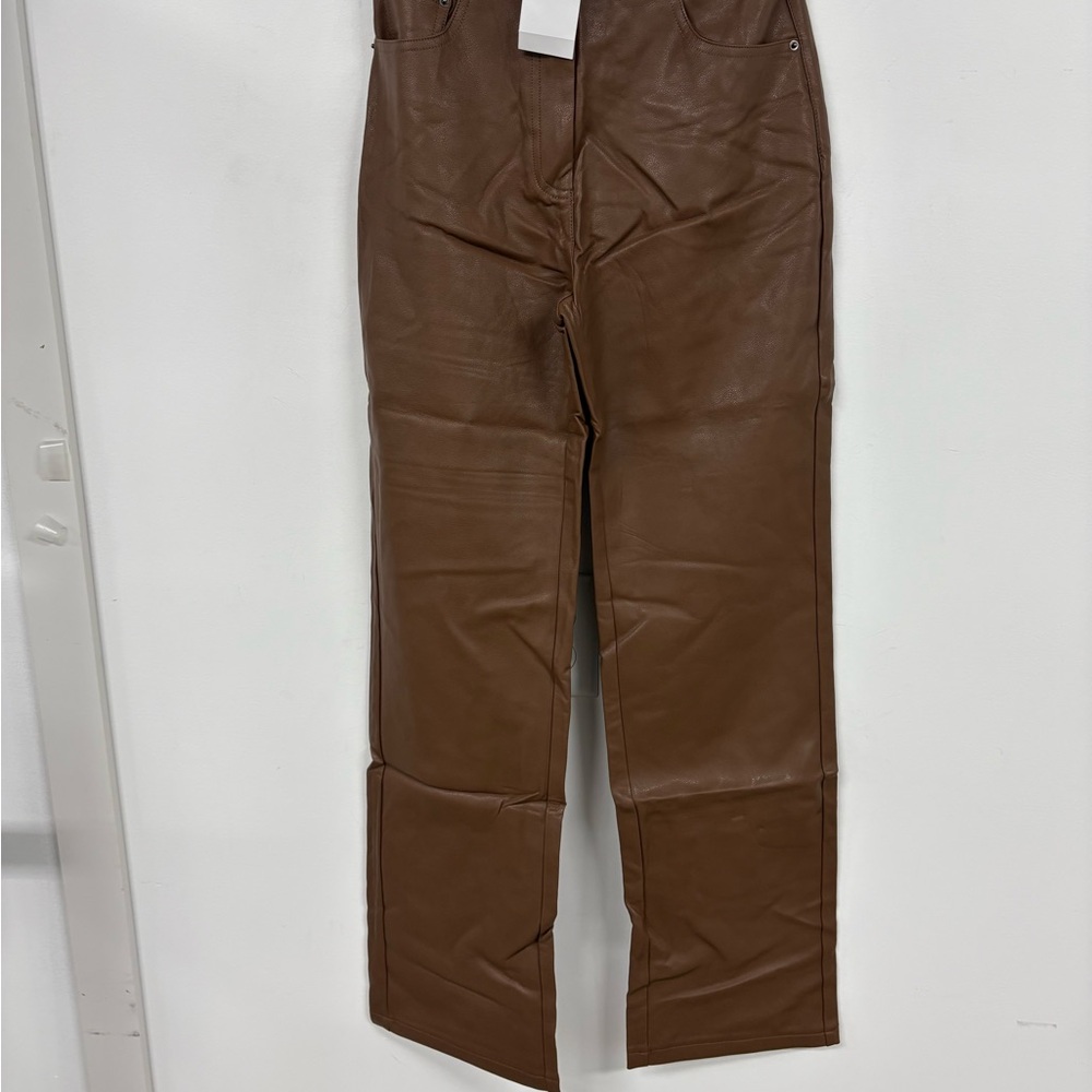 Brown Leather Men Jeans